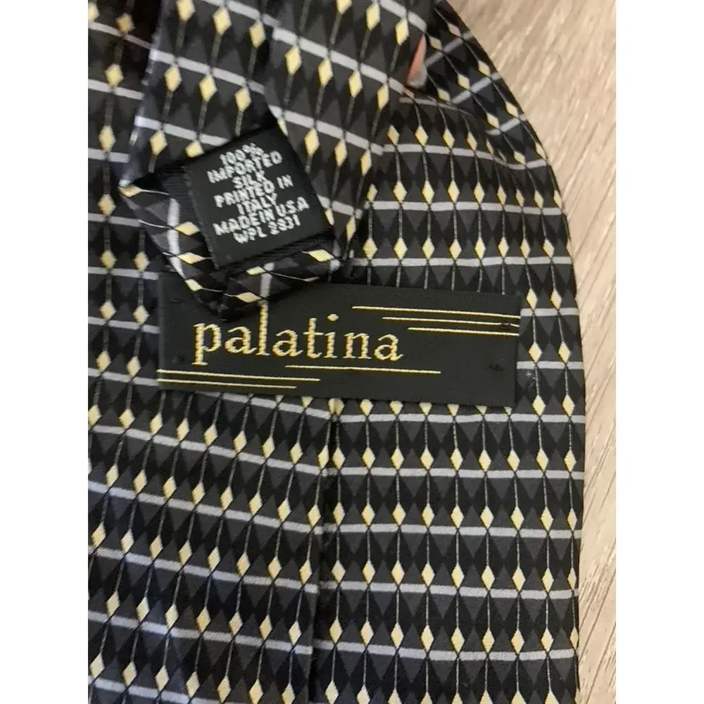 Set of 5 Palatina Vintage Men's‎ Silk Necktie Collection Geometric